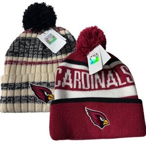 Arizona Cardinals Beanie Pom Cuff Hat (2) Red, Black NFL Team Apparel